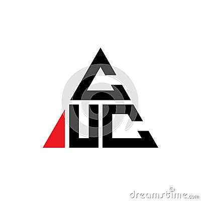 CUC triangle letter logo design with triangle shape. CUC triangle logo design monogram. CUC triangle vector logo template with red Vector Illustration