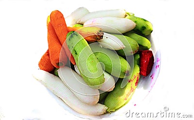 Cucumber carrot radish salad fresh Stock Photo