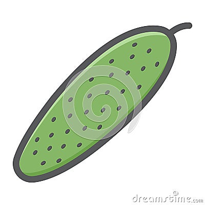 Cucumber colorful line icon, vegetabl Vector Illustration