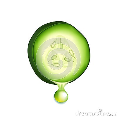 Cucumber with droplet Vector Illustration