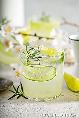 Cucumber gin gimlet Stock Photo