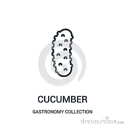 cucumber icon vector from gastronomy collection collection. Thin line cucumber outline icon vector illustration Vector Illustration