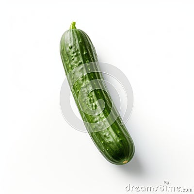Cucumber Isolated On White Background - Ingrid Baars Style Stock Photo