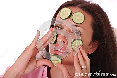 Cucumber mask Stock Photo