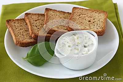 Cucumber sauce in a bowl Stock Photo