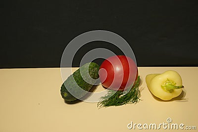 Cucumber tomato bell pepper fennel Stock Photo