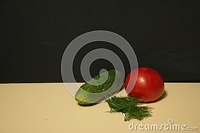 Cucumber tomato fennel Stock Photo