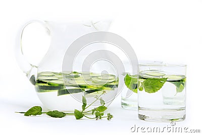 Cucumber water Stock Photo