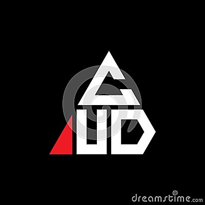 CUD triangle letter logo design with triangle shape. CUD triangle logo design monogram. CUD triangle vector logo template with red Vector Illustration