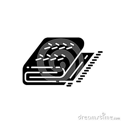 Cuddly blanket black glyph icon Vector Illustration