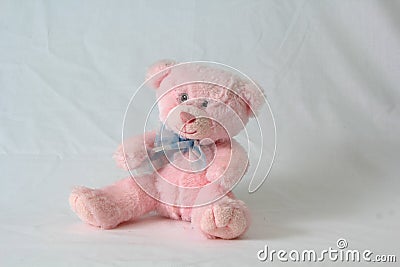 Cuddly stuffed teddy bear on a white neutral background Stock Photo