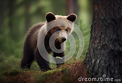 Cuddly woolly bear. Generate AI Stock Photo