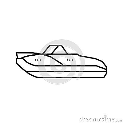 cuddy cabins boat line icon vector illustration Vector Illustration