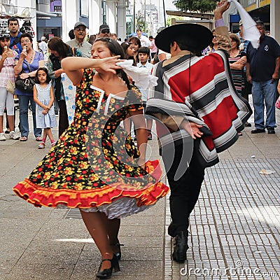Cueca Chilena, traditional dance. Editorial Stock Photo