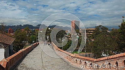 Panoramic view of the city of Cuenca from the broken bridge Editorial Stock Photo