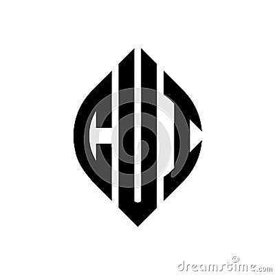 CUI circle letter logo design with circle and ellipse shape. CUI ellipse letters with typographic style. The three initials form a Vector Illustration