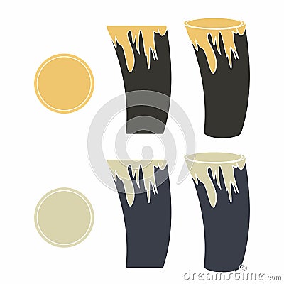 Cuia of Yerba mate for terere. Without outline. Horn style. Vector Illustration