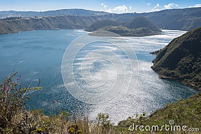 Cuicocha crater lake, Reserve Cotacachi-Cayapas, Ecuador Stock Photo