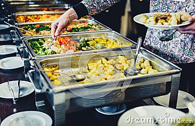 Cuisine Culinary Buffet Dinner Catering Dining Food Celebration Stock Photo