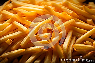 Culinary pleasure French fry chip background evokes tasty fast food joy Stock Photo