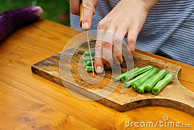 Culinary workshop. Vegetable salad Stock Photo