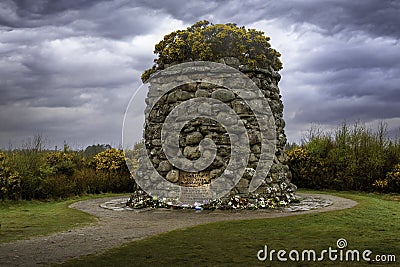 Culloden memorial cairn Editorial Stock Photo