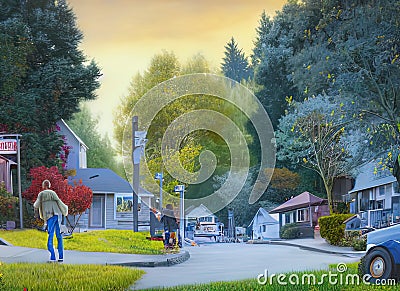 Cully Association Of Neighbors neighborhood in Portland, Oregon USA. Stock Photo