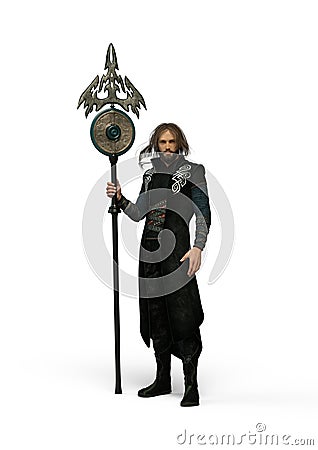 The nordic Priest of Vikings, 3D Illustration Stock Photo