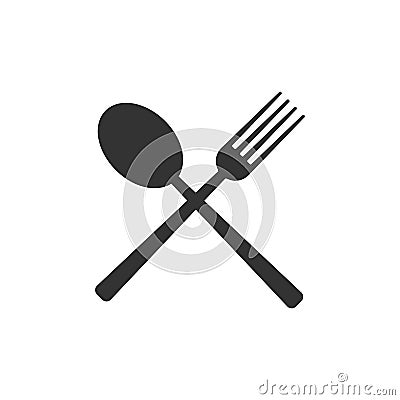 Cultery icon, fork spoon sign. Flat design, illustration Stock Photo