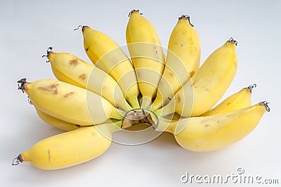 Cultivated banana isolated on white background Stock Photo