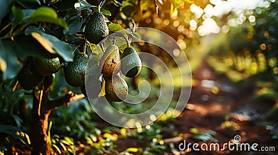 Ripe avocado fruits Stock Photo