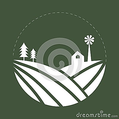 Cultivation of land farming logo illustration Cartoon Illustration
