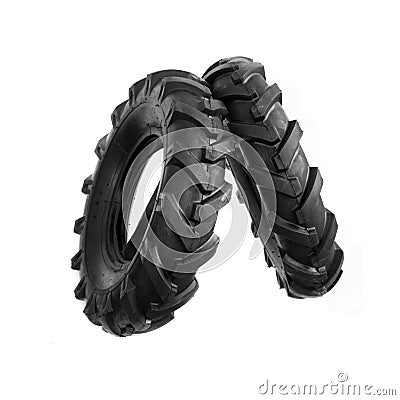 Cultivator tyre Stock Photo