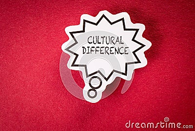 Cultural Difference. Speech bubble with text on red background Stock Photo