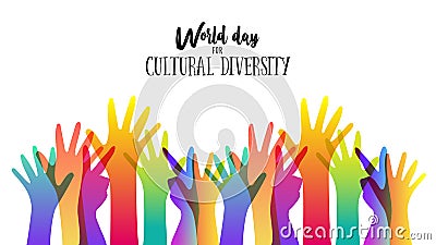 Cultural Diversity Day diverse hand concept illustration Vector Illustration