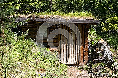 Cultural - historical monument defensive guerrilla bunker over the Black Stone in the Ilanovska valley in Liptov Editorial Stock Photo