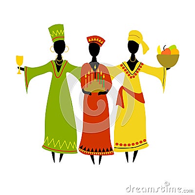 Cultural Kwanzaa Celebration Isolated Cartoon Illustration