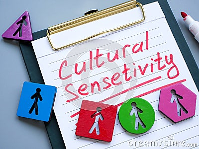 Cultural sensitivity memo and colored figurines. Stock Photo