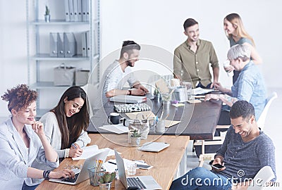 Culturally diverse team of employees Stock Photo