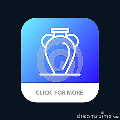 Culture, Greece, History, Nation, Vase Mobile App Button. Android and IOS Line Version Vector Illustration