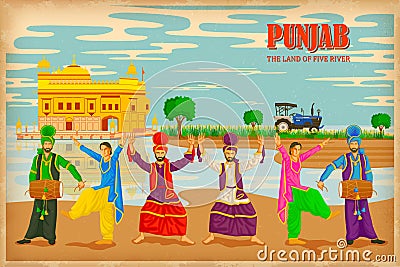 Culture of Punjab Vector Illustration