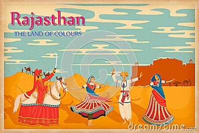 Culture of Rajasthan Vector Illustration