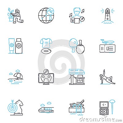 Culture Shock linear icons set. Disorientation, Alienation, Confusion, Frustration, Insecurity, Anxiety, Homesickness Vector Illustration