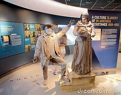 Slavery In America Exhibit inside the National Civil Rights Museum at the Lorraine Motel Editorial Stock Photo