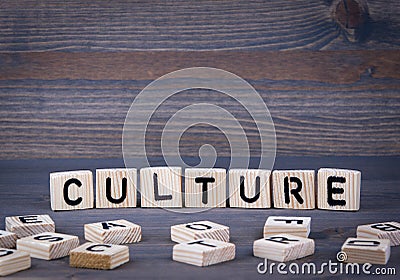 Culture word written on wood block Stock Photo