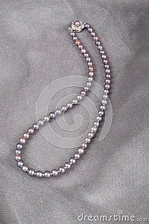 Cultured Black Pearls Necklace Stock Photo