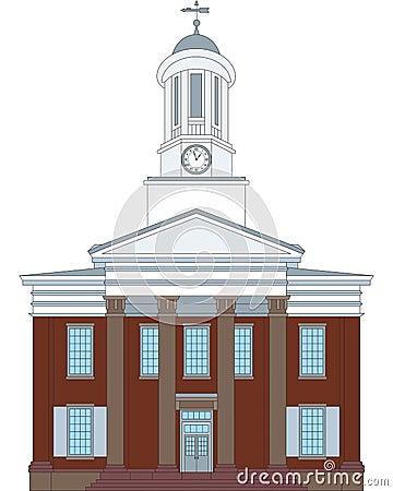 Cumberland County Courthouse in Carlisle, PA Vector Illustration