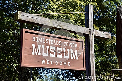 Homesteads Tower Sign at Cumberland Homesteads Community. Cumberland County, NC, USA, September 25, 2019. Editorial Stock Photo