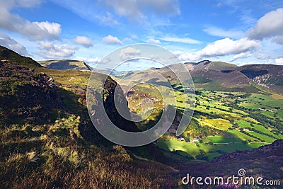 The Cumbrian Mountains from Bull Crag Stock Photo