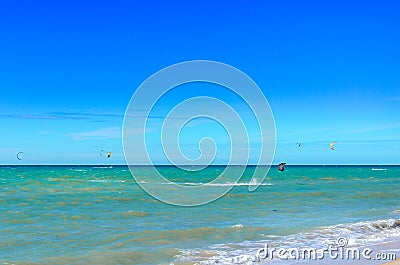 The kite surfer making an oustanding maneuver Editorial Stock Photo